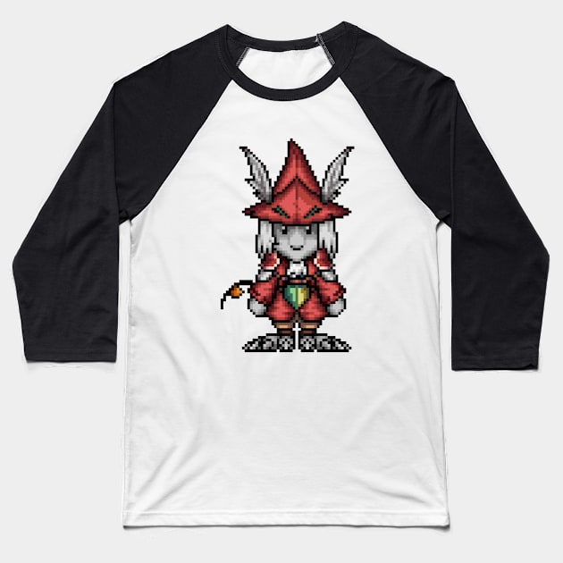 FF9 Freya Sticker Baseball T-Shirt by PixelKnight